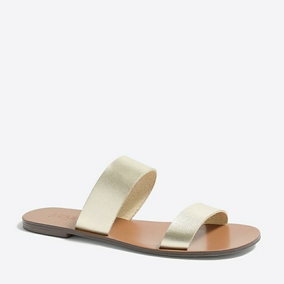 j crew gold sandals